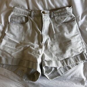 American Apparel Off-White Jean Shorts